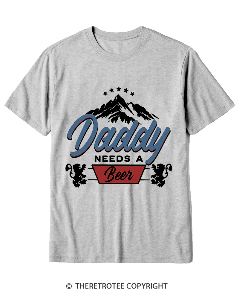 TheRetroTee Dad Needs A Beer 1970s Cotton T-Shirt