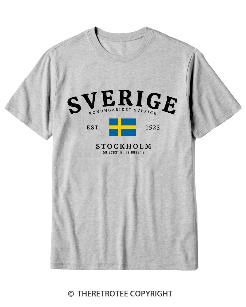 TheRetroTee Kingdom of Sweden Cotton T-Shirt