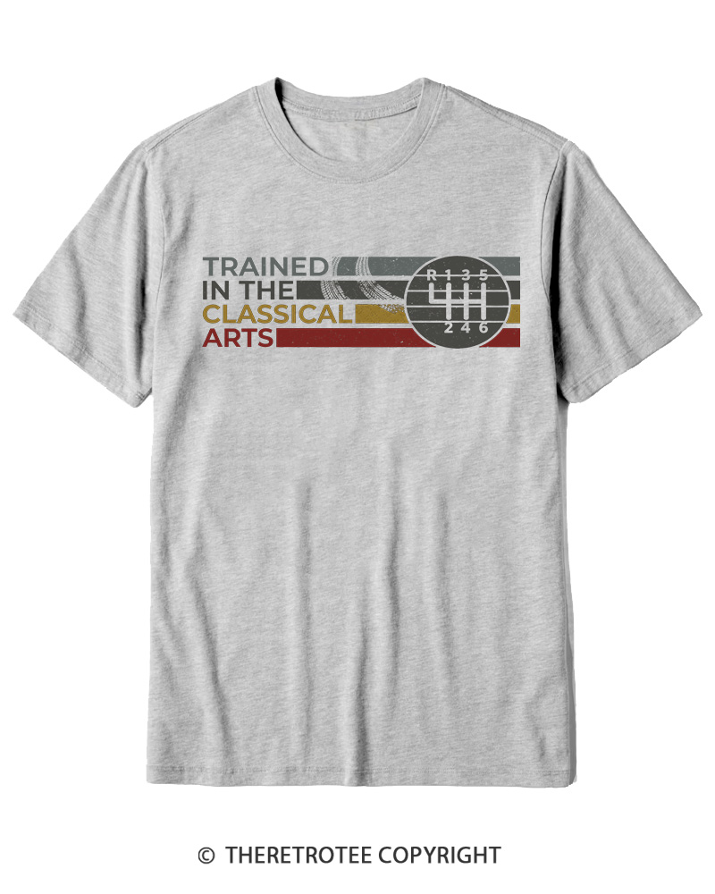 TheRetroTee Trained In The Classical Arts Speed Manual Transmission 1980s Cotton T-Shirt