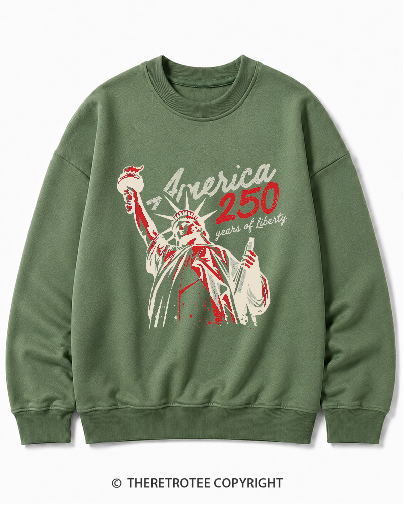 TheRetroTee 250 Years Of Liberty Retro 1776 Cotton Sweatshirt