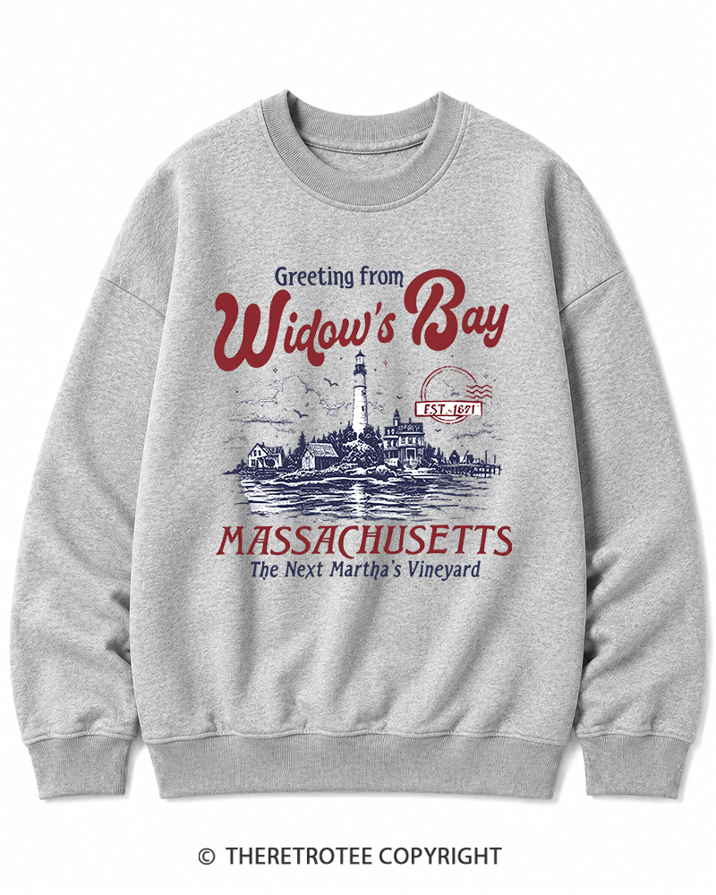 TheRetroTee Getting On Widow’s Bay 1980s Halloween Cotton Sweatshirt