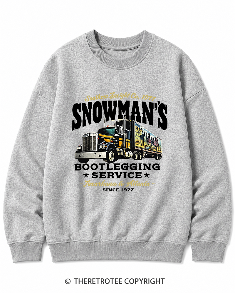 TheRetroTee Snowman's Bootlegging Service 1970s Cotton Sweatshirt