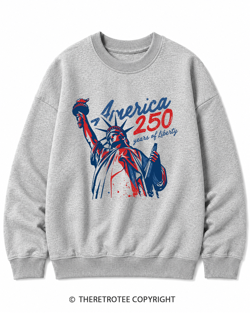TheRetroTee 250 Years Of Liberty Retro 1776 Cotton Sweatshirt