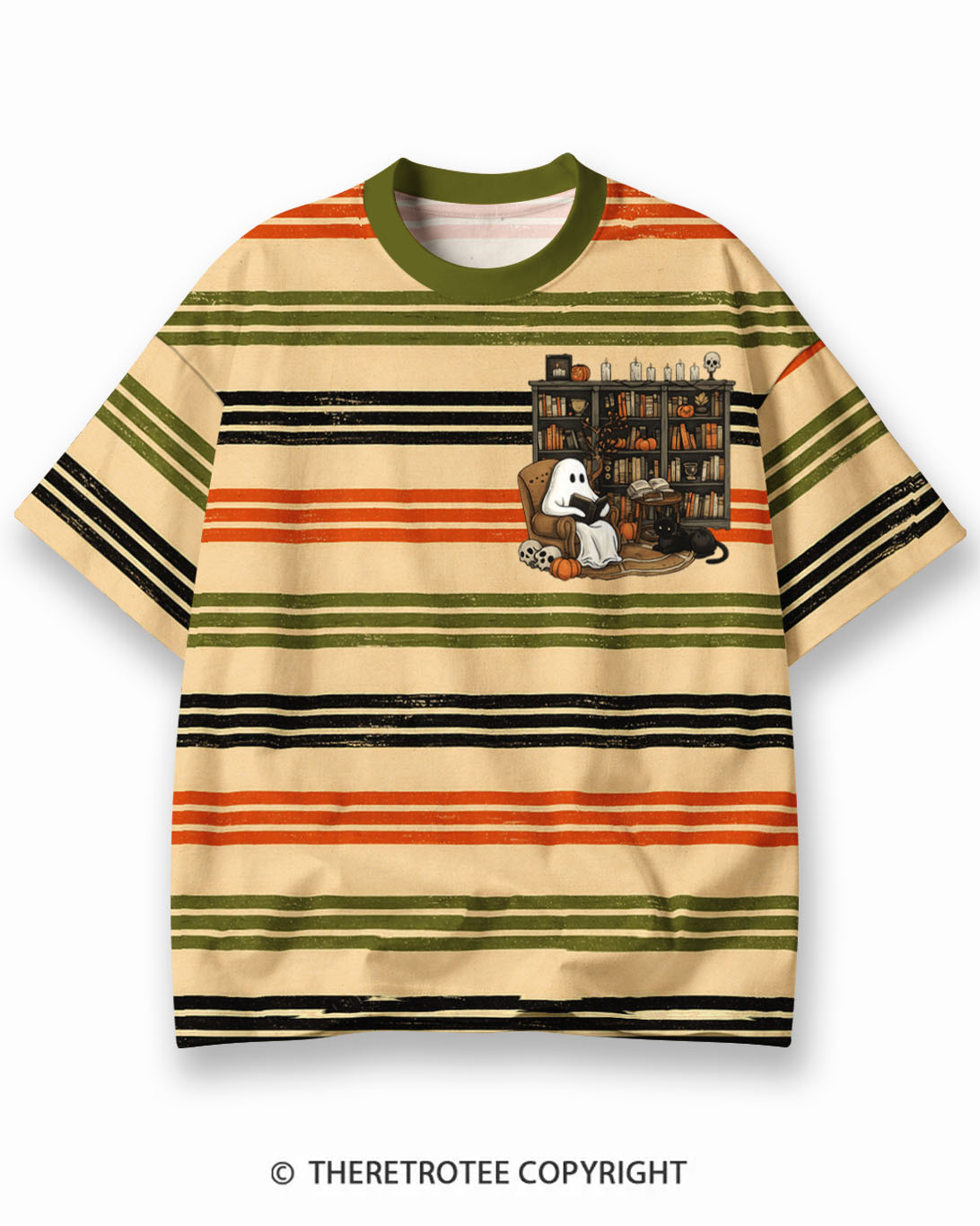 001 TheRetroTee XXX Eco Oversized Striped Ringer T-Shirt
