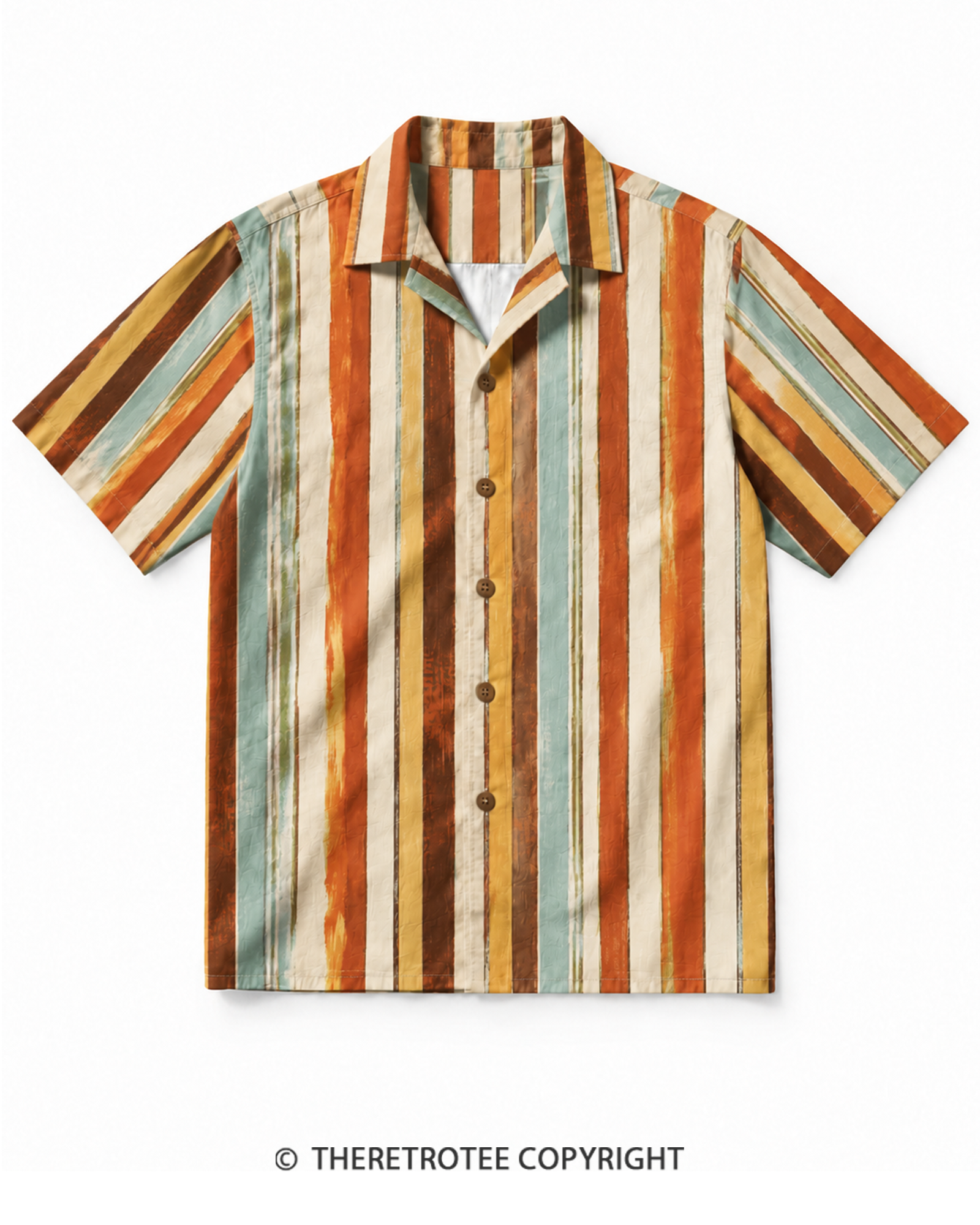 TheRetroTee Rainbow Stripe Vintage Hawaiian Shirt