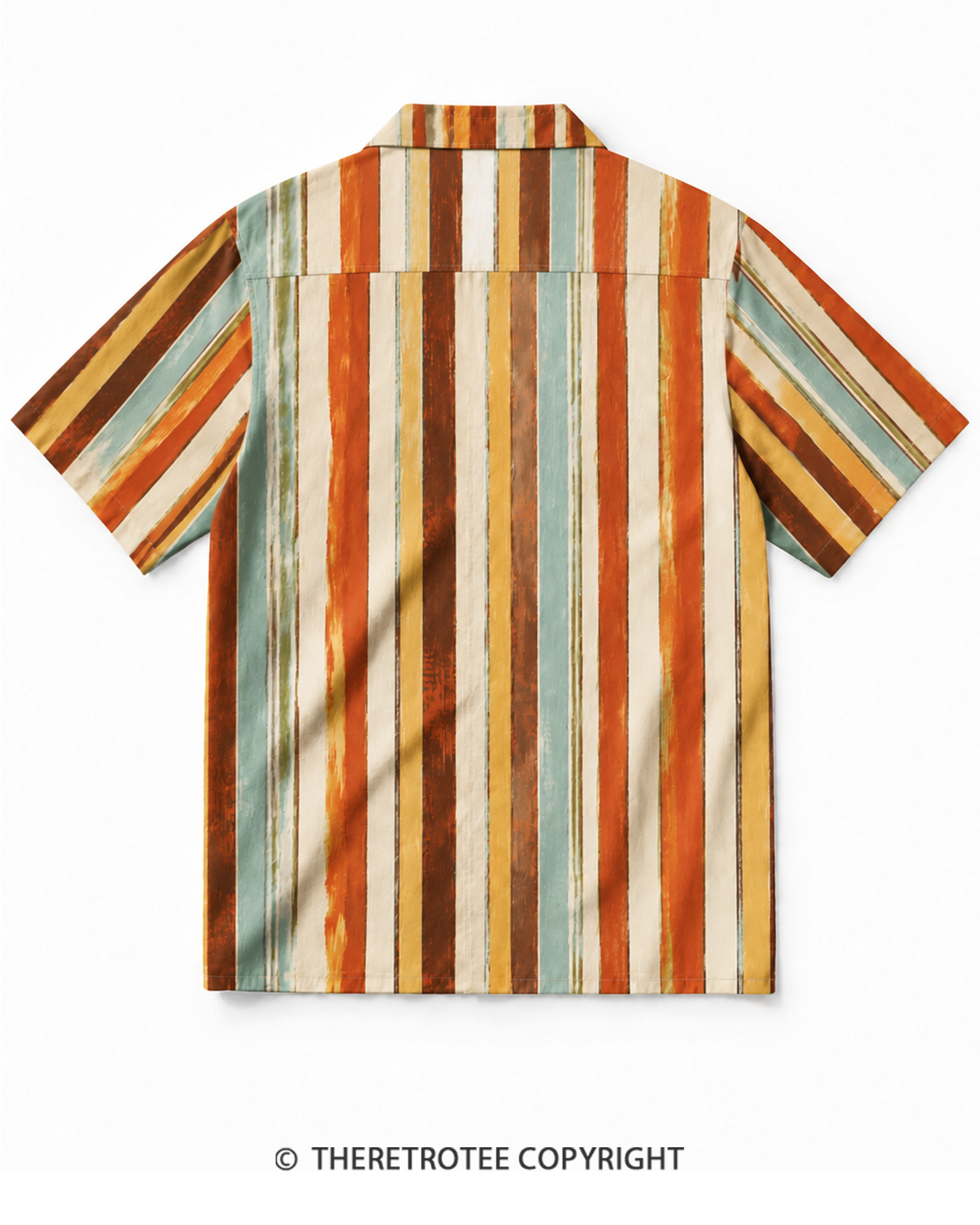 TheRetroTee Rainbow Stripe Vintage Hawaiian Shirt
