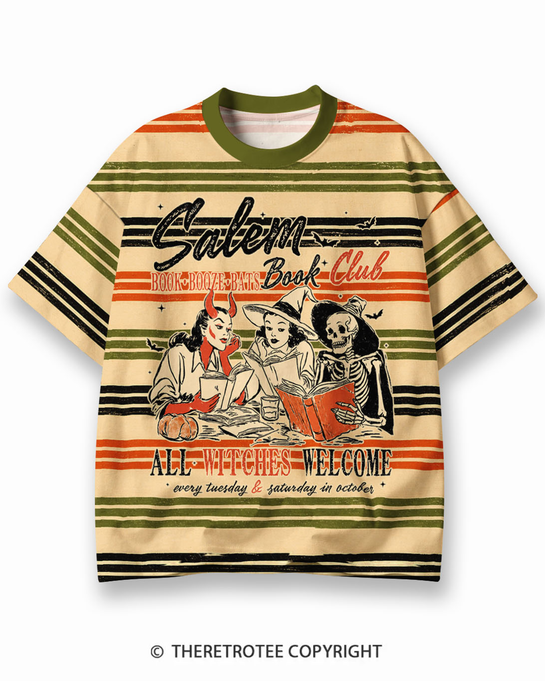 TheRetroTee XXX Eco Oversized Striped Ringer T-Shirt