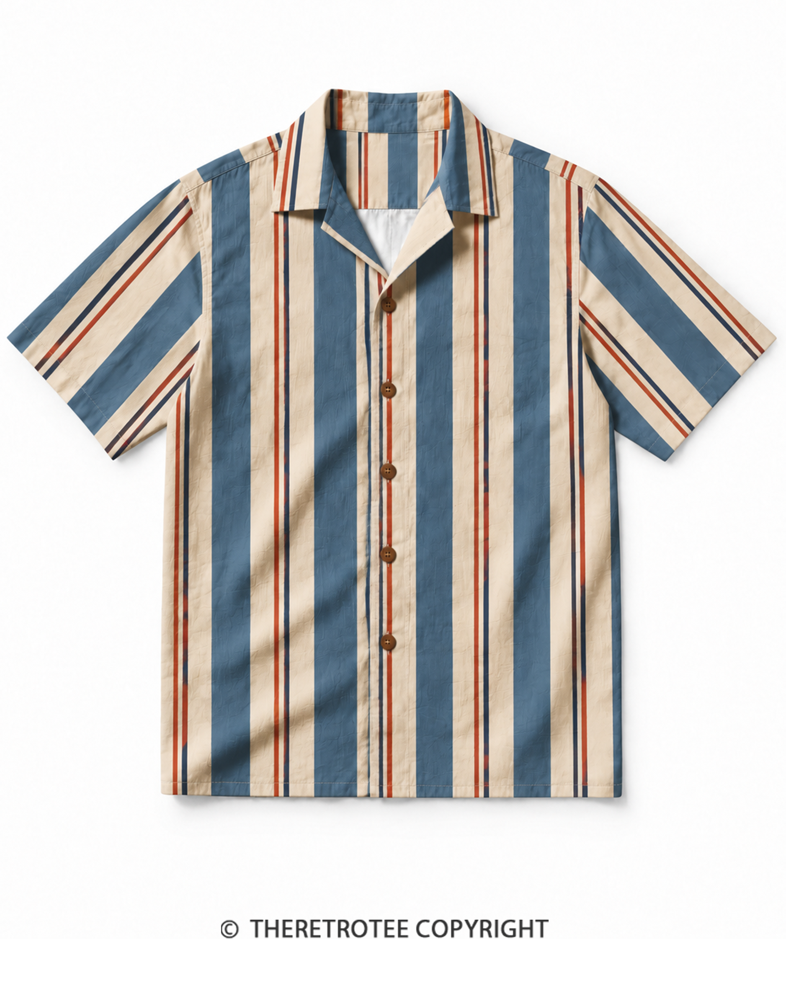 TheRetroTee Rainbow Stripe Vintage Hawaiian Shirt