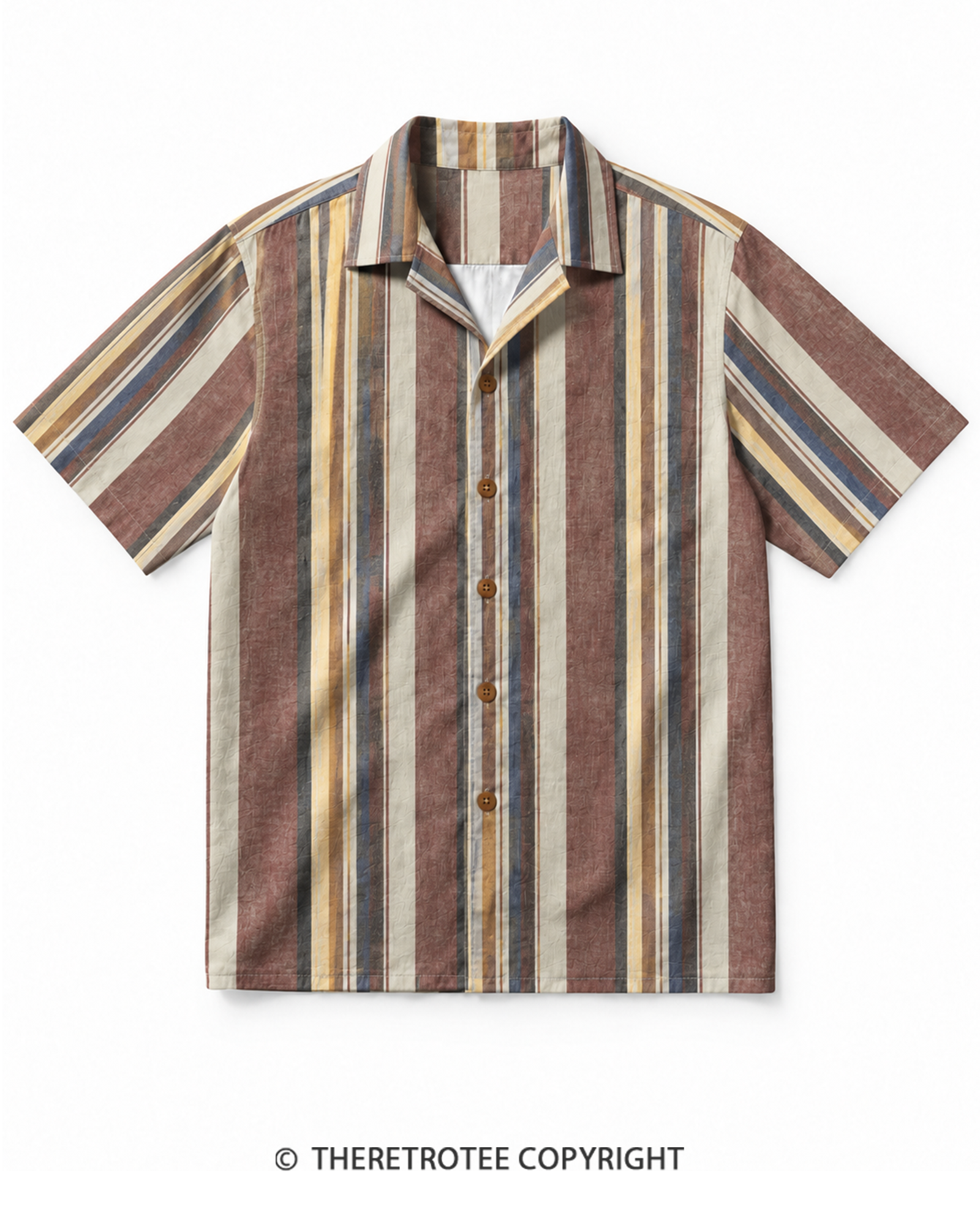 TheRetroTee Rainbow Stripe Vintage Hawaiian Shirt
