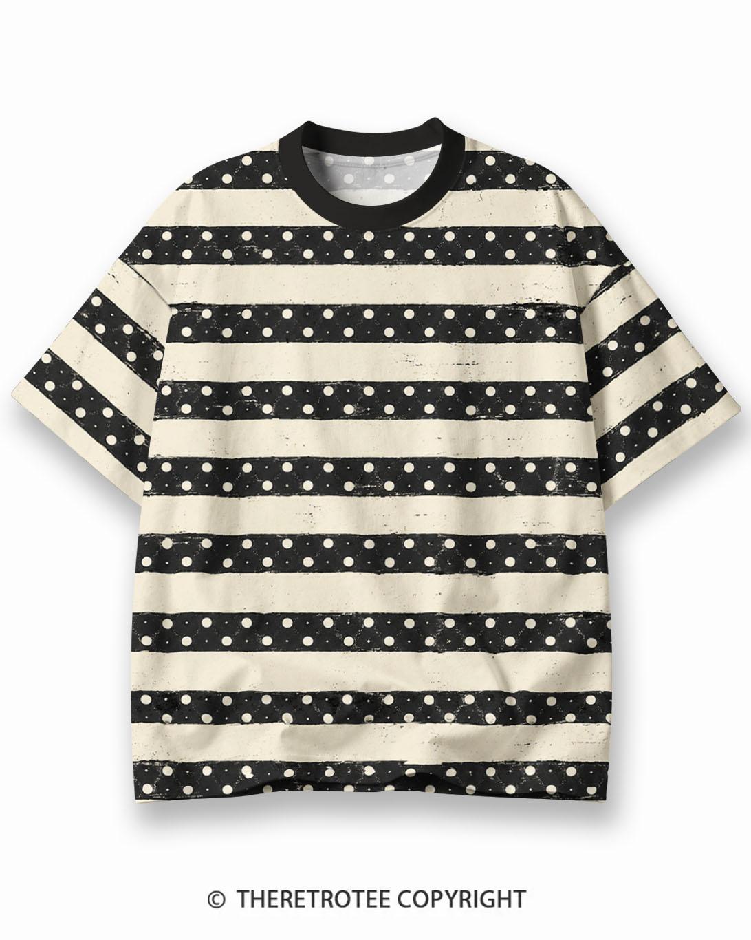 001 TheRetroTee XXX Eco Oversized Striped Ringer T-Shirt