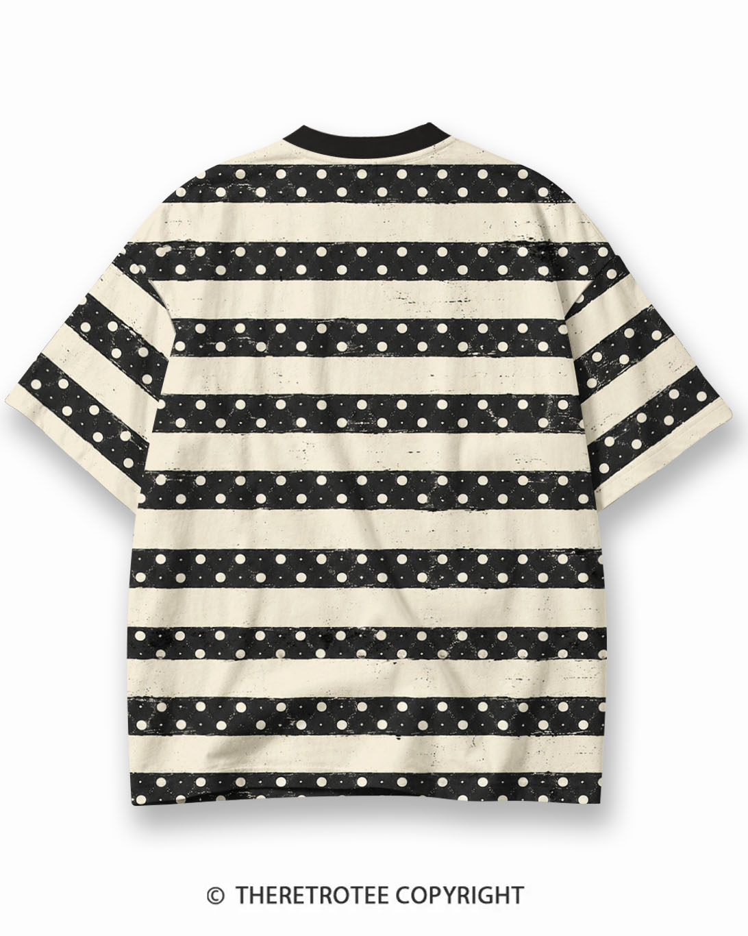 001 TheRetroTee XXX Eco Oversized Striped Ringer T-Shirt