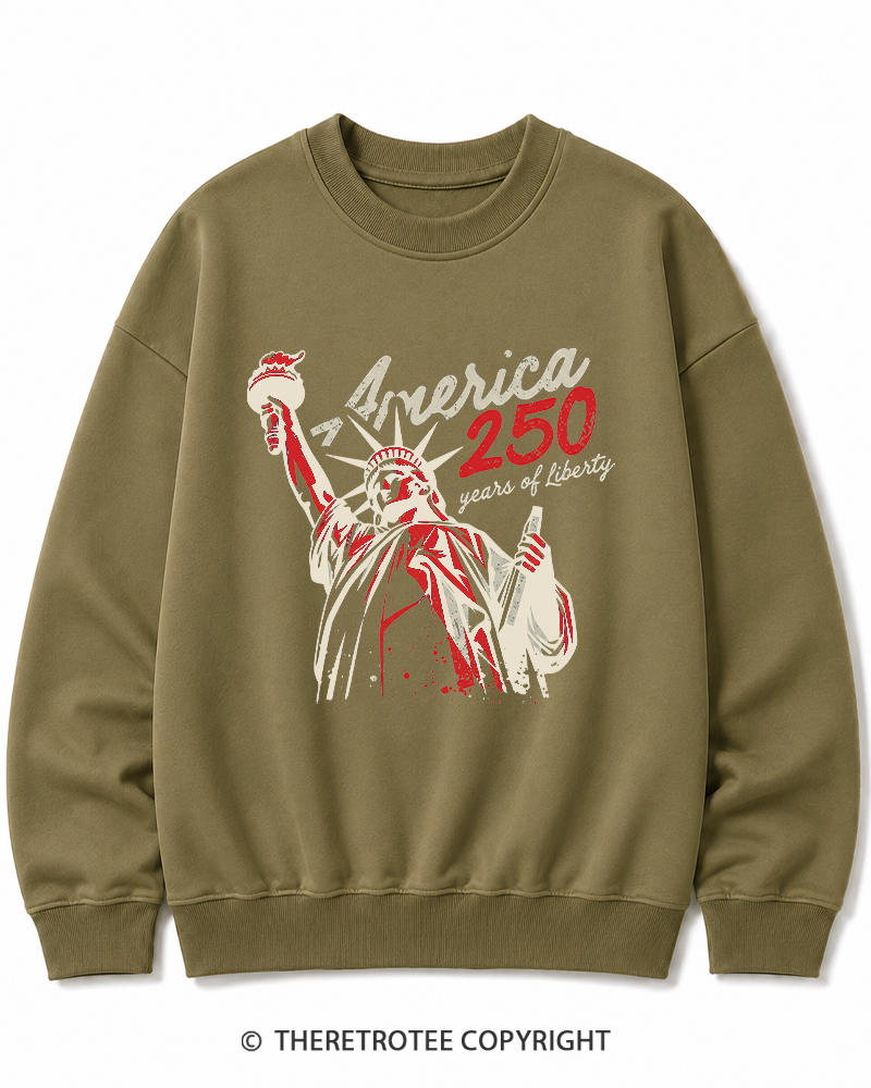 TheRetroTee 250 Years Of Liberty Retro 1776 Cotton Sweatshirt