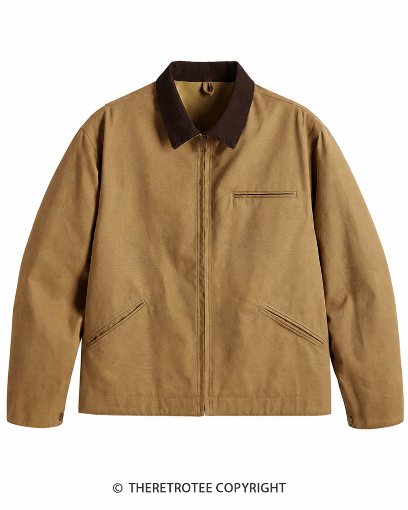 TheRetroTee 1980s Vintage Canvas Work Jacket
