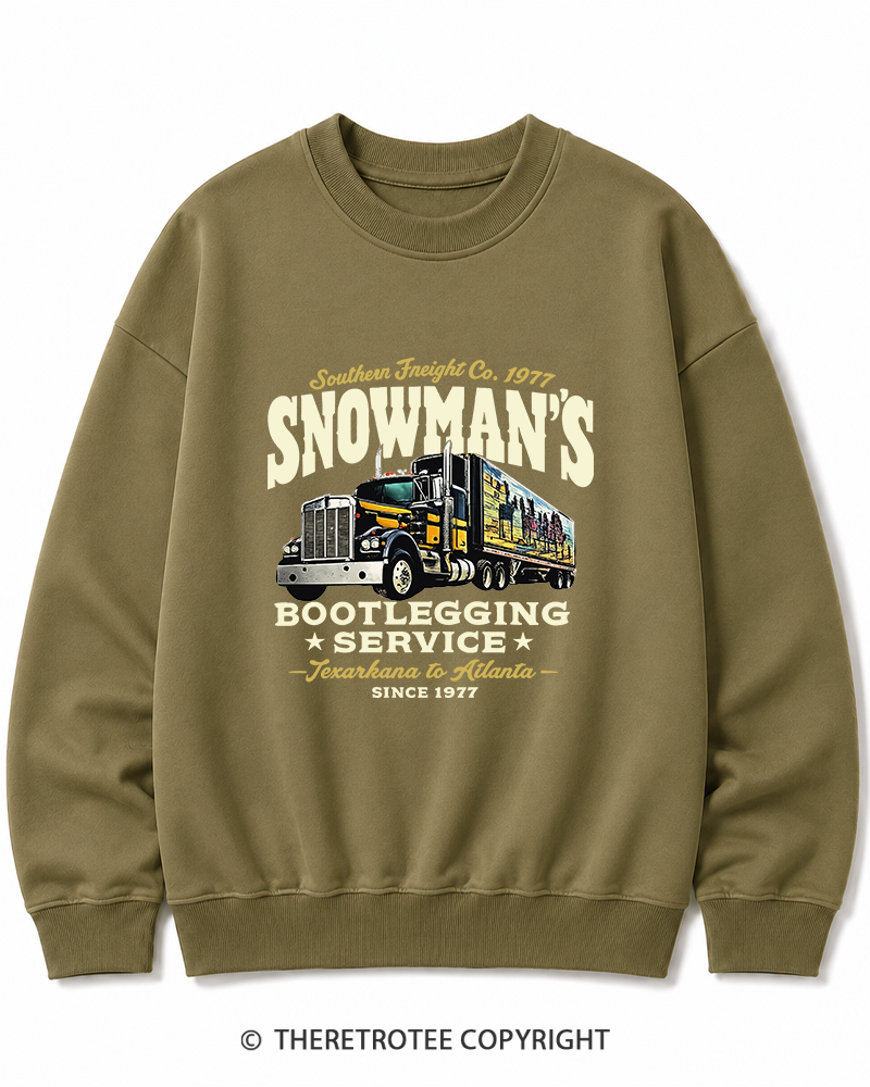 TheRetroTee Snowman's Bootlegging Service 1970s Cotton Sweatshirt
