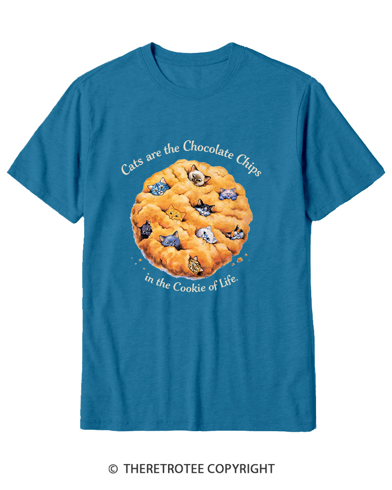 TheRetroTee Cats are the Chocolate Chip 1990s Cotton T-Shirt