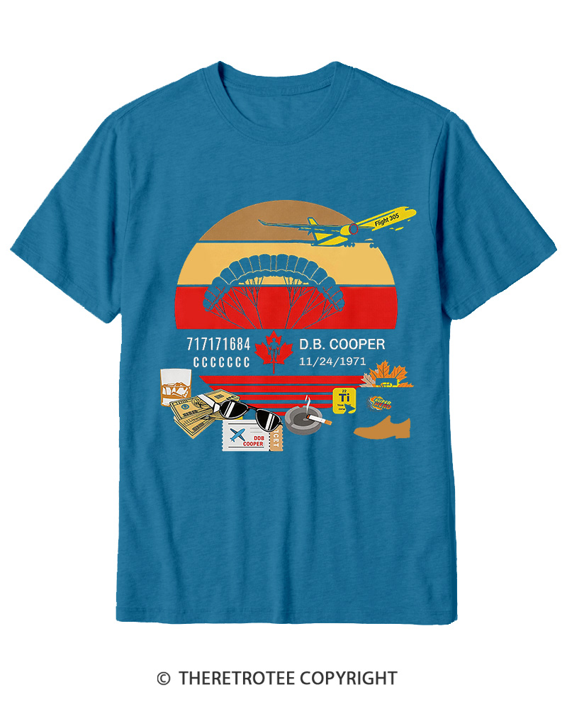 TheRetroTee D.B. Cooper 1970s Cotton T-Shirt
