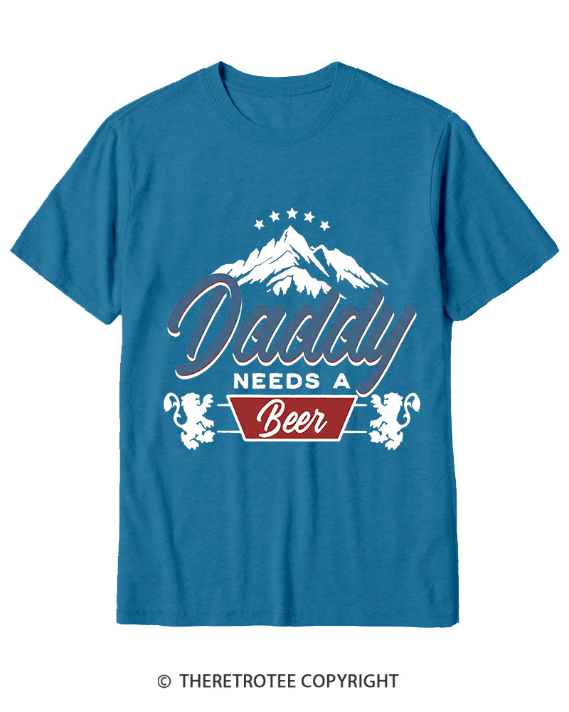 TheRetroTee Dad Needs A Beer 1970s Cotton T-Shirt