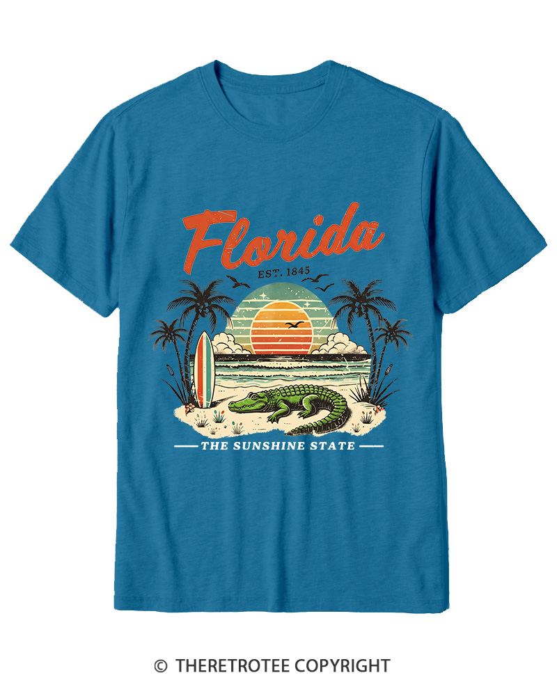 TheRetroTee Florida 1970s Cotton T-Shirt