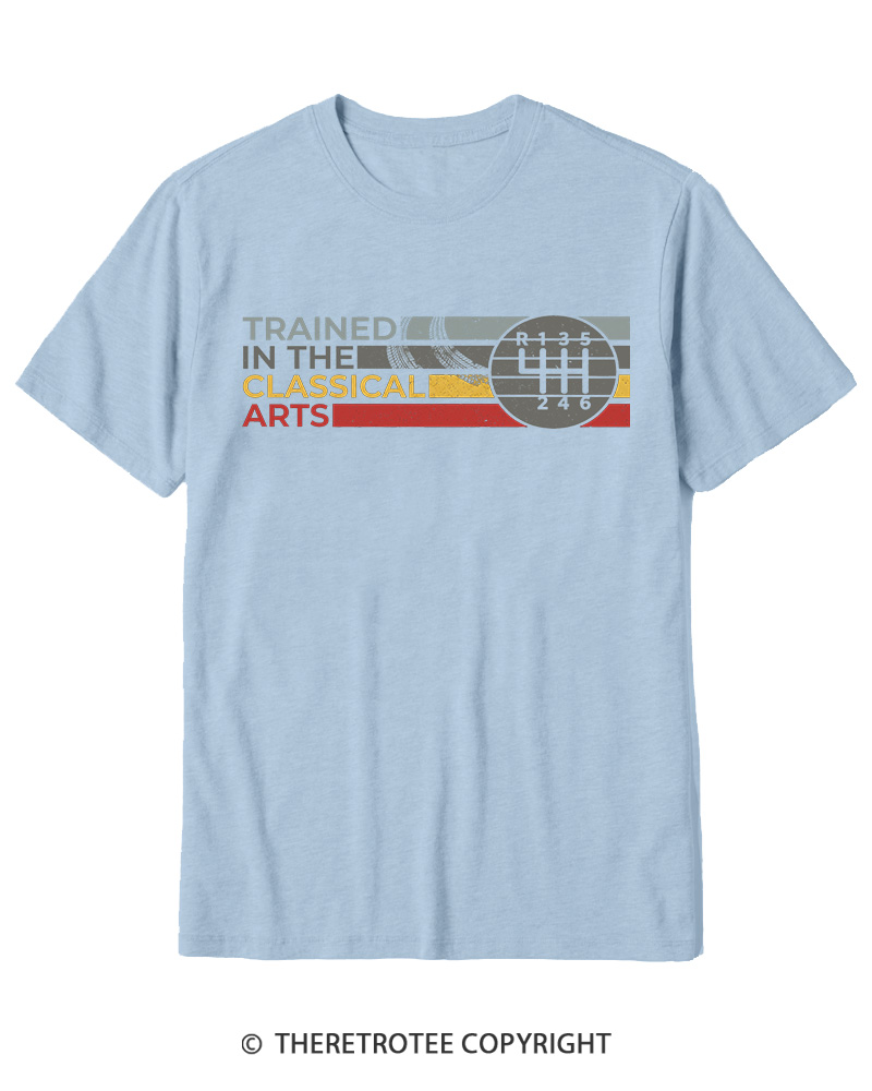 TheRetroTee Trained In The Classical Arts Speed Manual Transmission 1980s Cotton T-Shirt