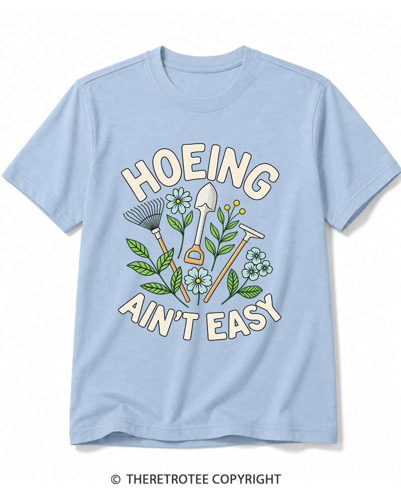 TheRetroTee Hoeing Ain’t Easy 1970s Cotton T-Shirt