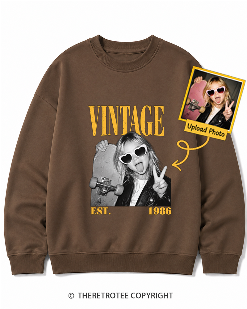 TheRetroTee Personalized My First Skateboard 1986 Sweatshirt