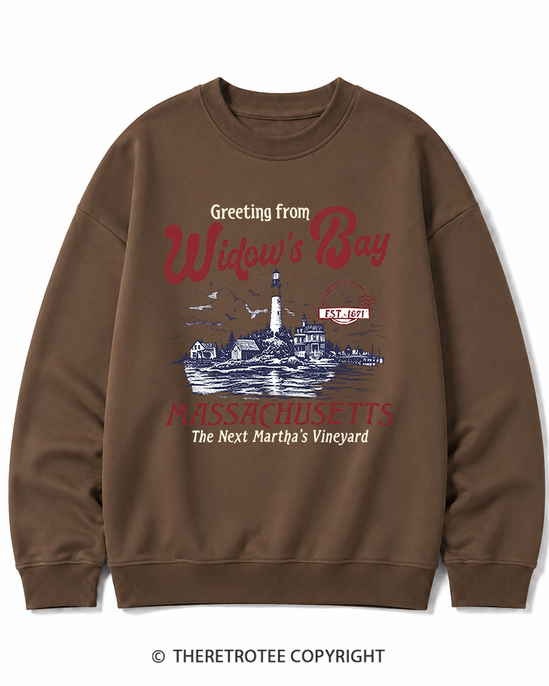 TheRetroTee Getting On Widow’s Bay 1980s Halloween Cotton Sweatshirt