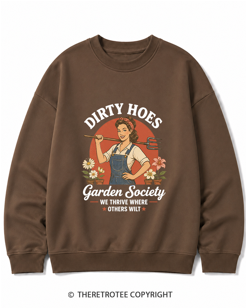 TheRetroTee Dirty Hoes Garden Society 1950s Cotton Sweatshirt
