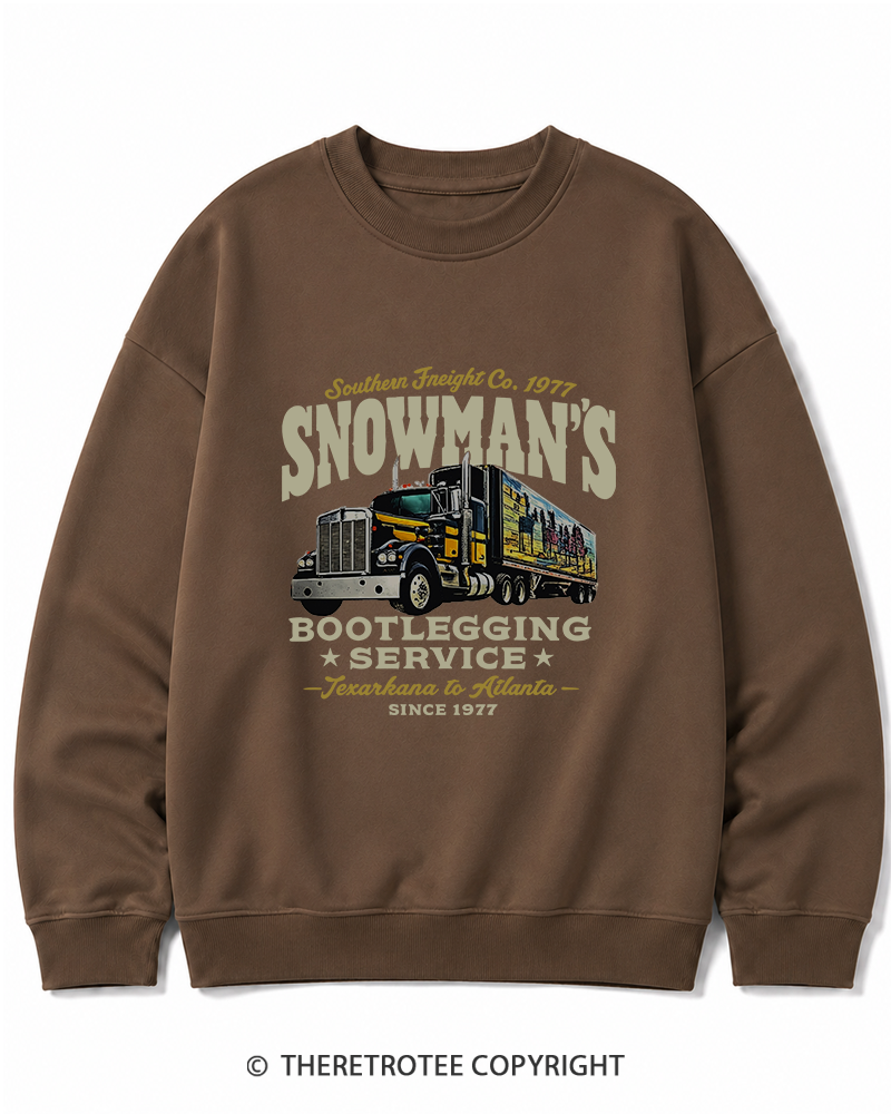 TheRetroTee Snowman's Bootlegging Service 1970s Cotton Sweatshirt