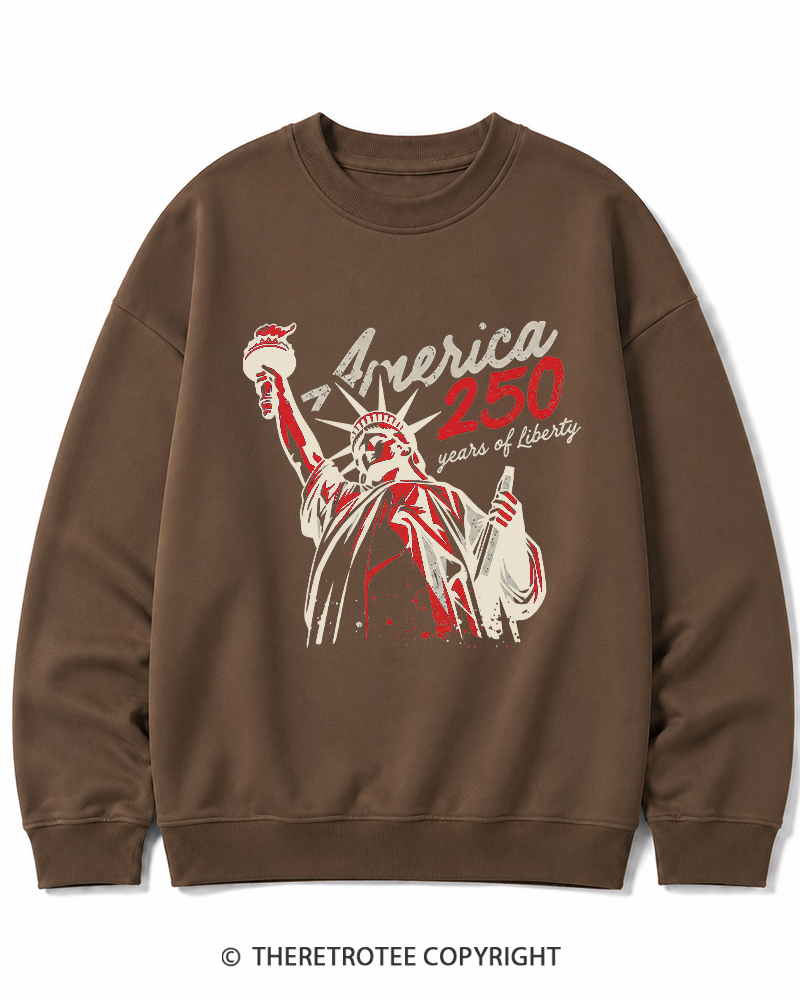 TheRetroTee 250 Years Of Liberty Retro 1776 Cotton Sweatshirt