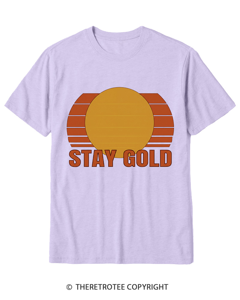 TheRetroTee Stay Gold 1980s Cotton T-Shirt