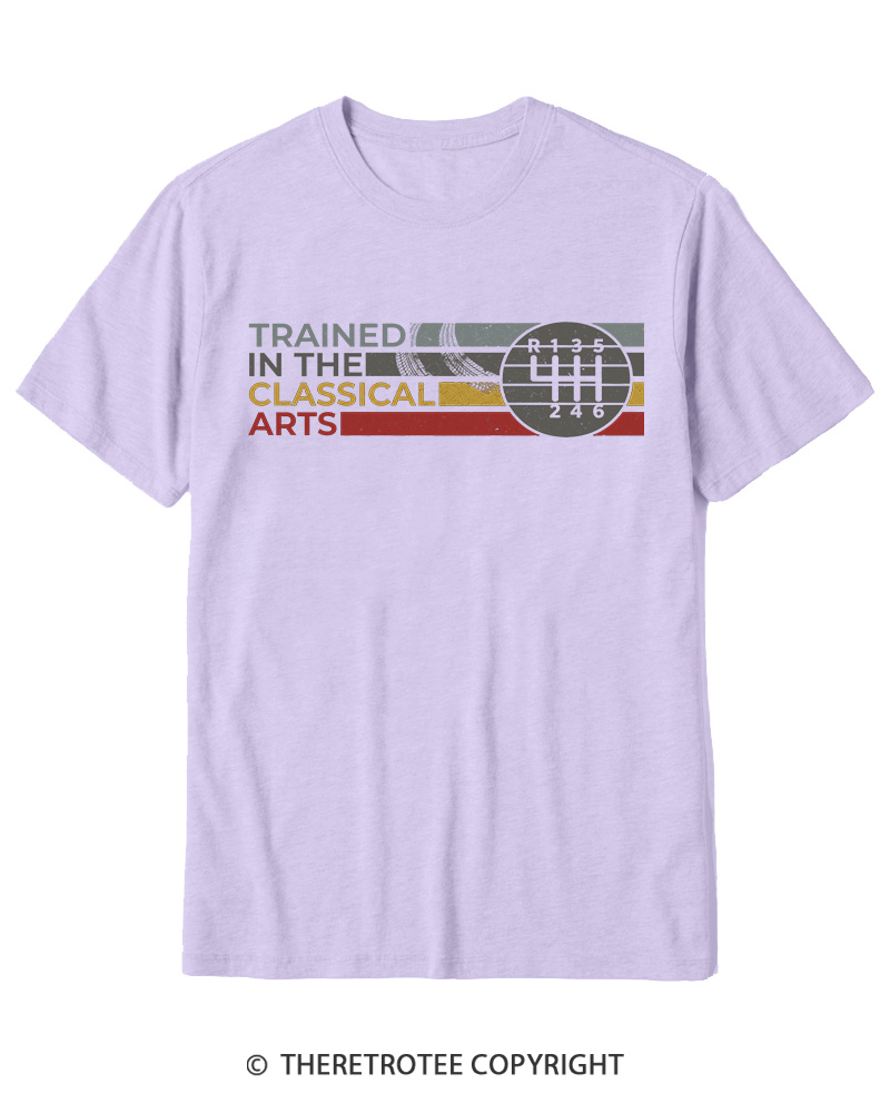 TheRetroTee Trained In The Classical Arts Speed Manual Transmission 1980s Cotton T-Shirt