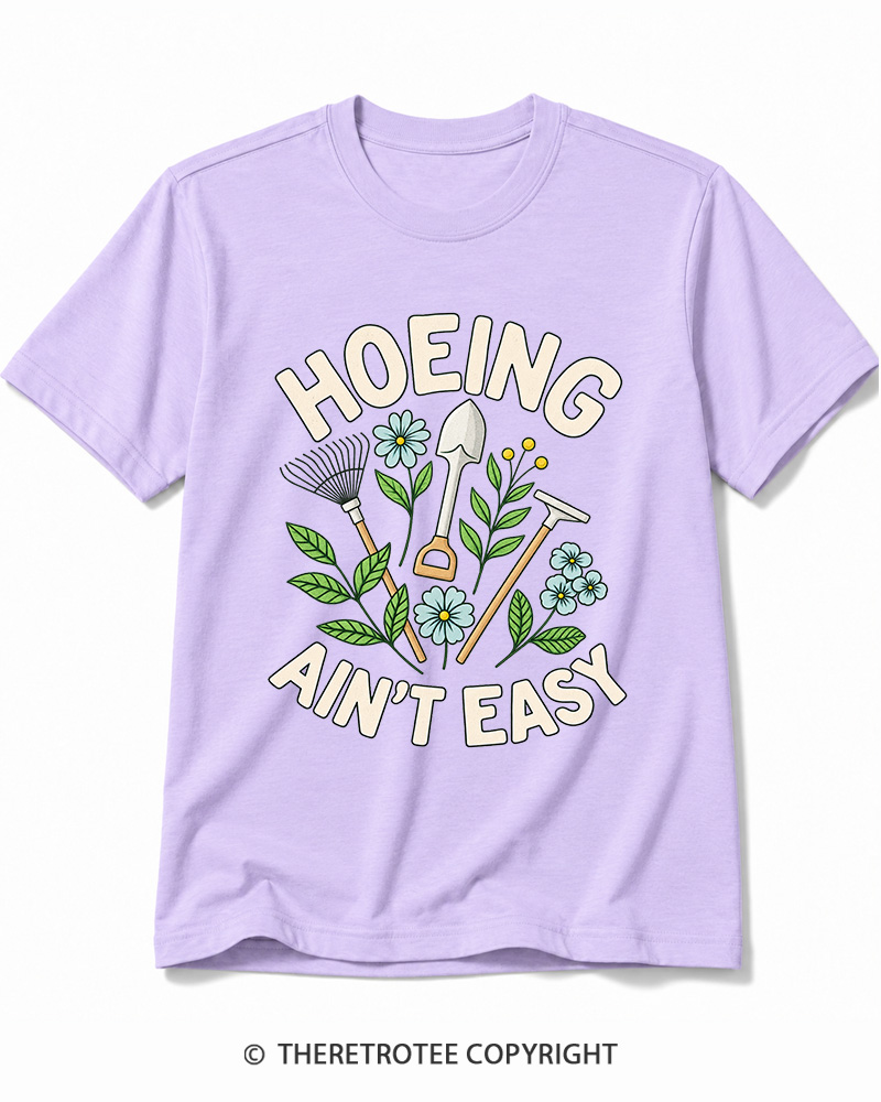 TheRetroTee Hoeing Ain’t Easy 1970s Cotton T-Shirt