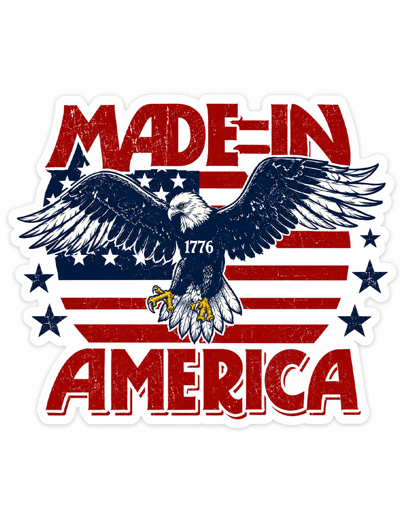 TheRetroTee Made in America Eagle Sticker 
