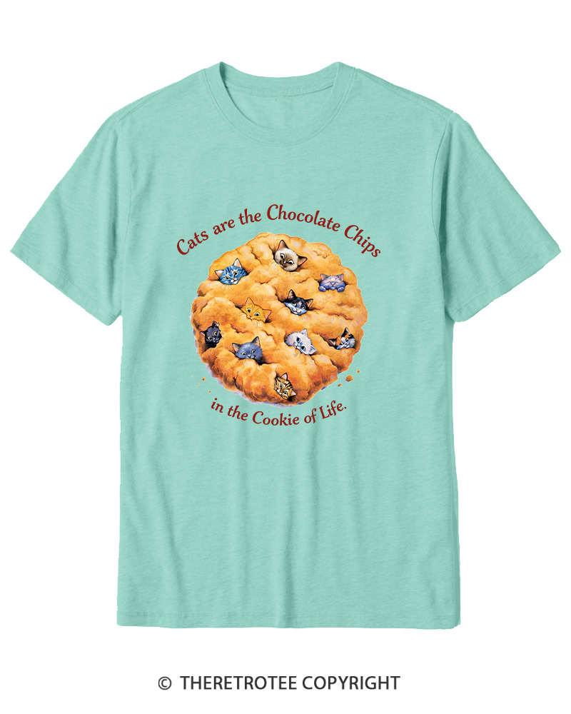 TheRetroTee Cats are the Chocolate Chip 1990s Cotton T-Shirt