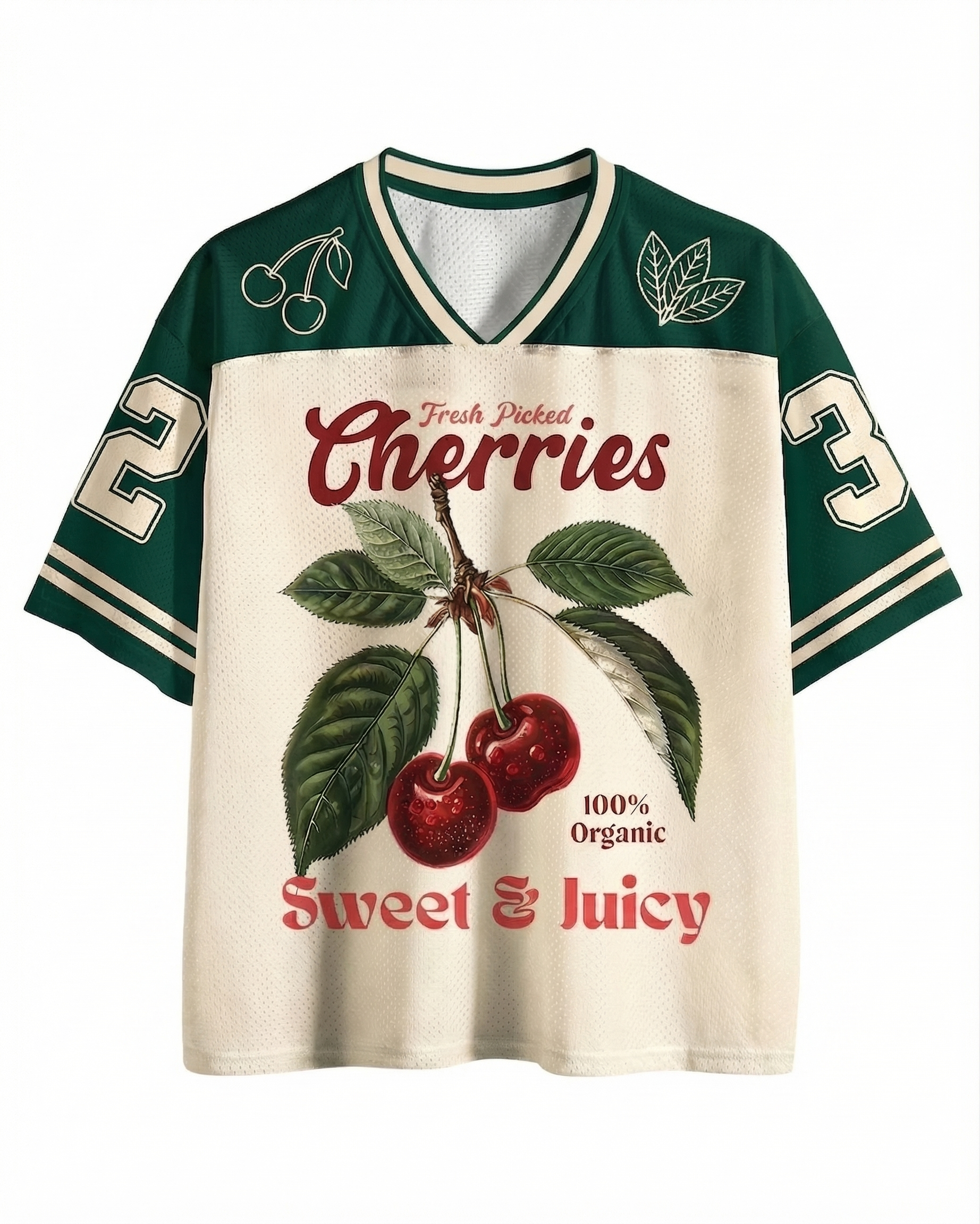 TheRetroTee Vintage Cherry 1950s Mesh Jersey