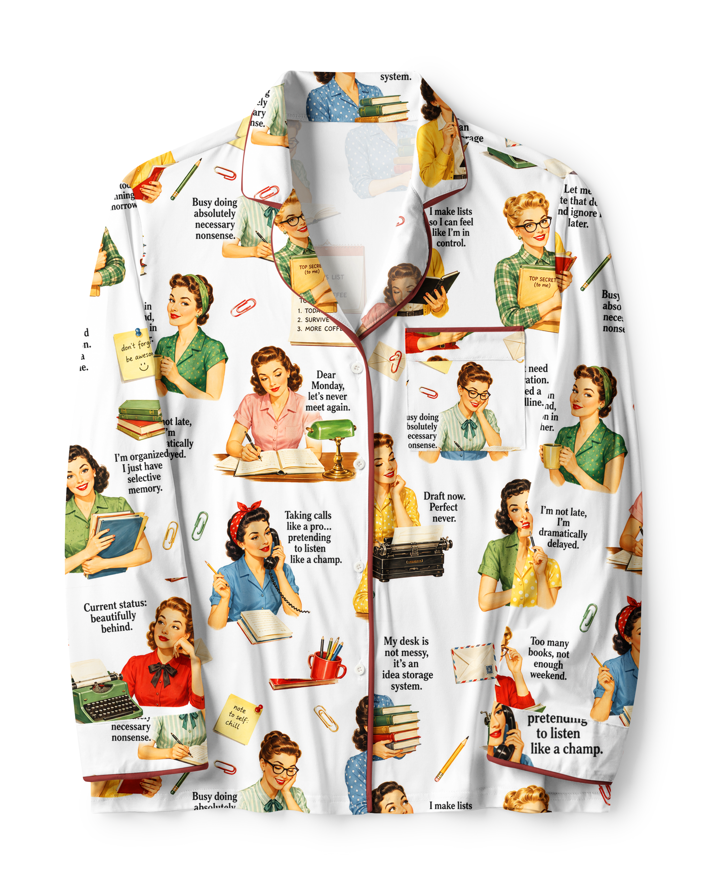 TheRetroTee Office Girls Vintage Pajama Set