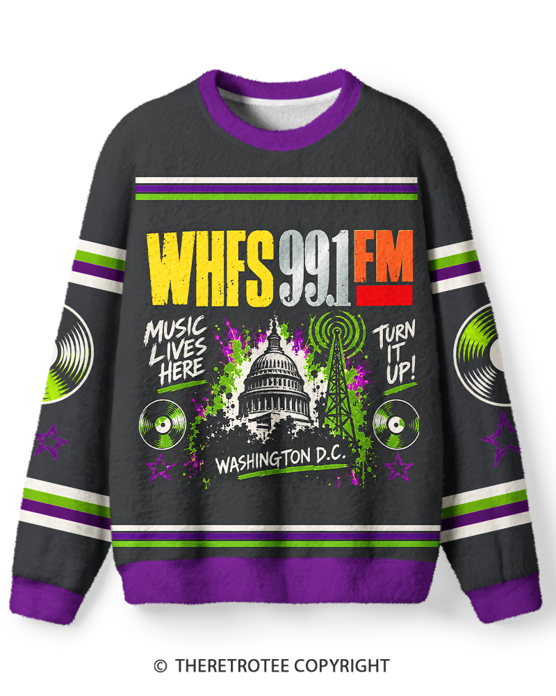 TheRetroTee WHFS 99.1 Rock Radio Sweater