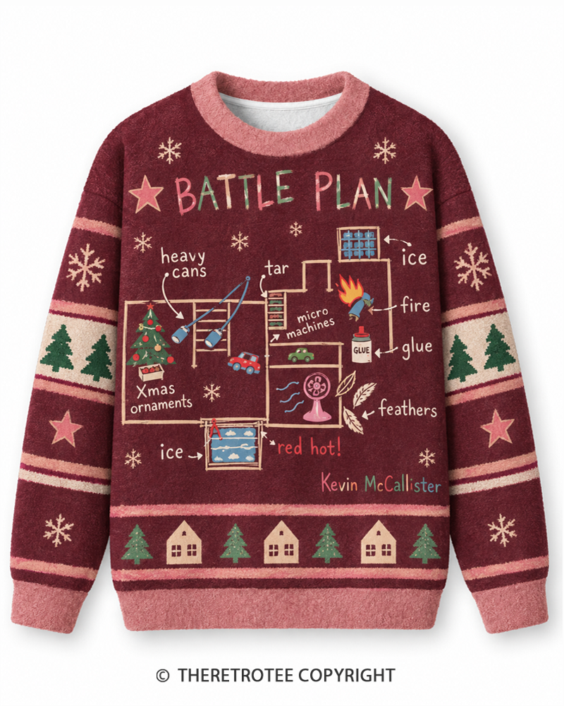 TheRetroTee Holiday House Defense Christmas Sweater
