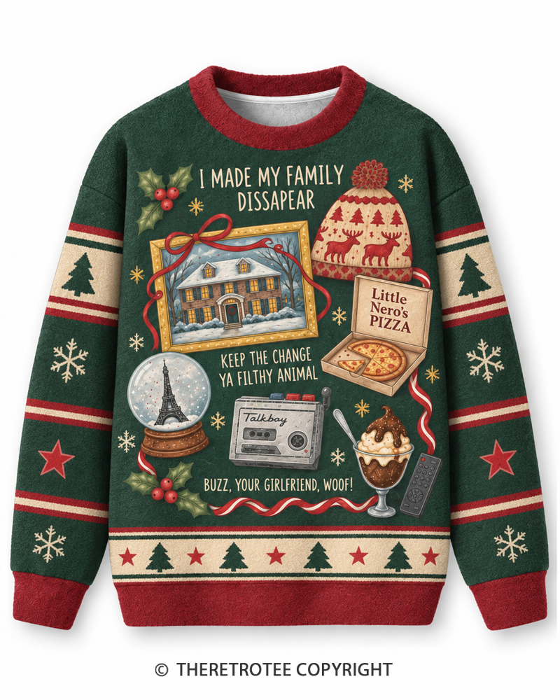 TheRetroTee Home for the Holidays Christmas Sweater