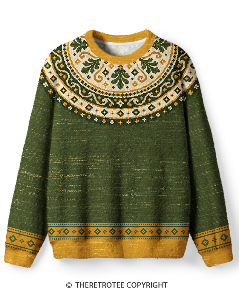 TheRetroTee Vintage 1970s Evergreen Botanical Sweater