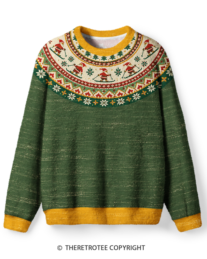 TheRetroTee Vintage 1960s Nordic Santa Christmas Sweater