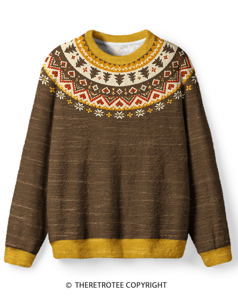 TheRetroTee Vintage 1970s Golden Pine Christmas Sweater