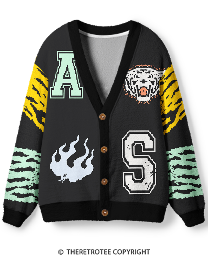 TheRetroTee Vintage 1990s Varsity Unisex Cardigan Sweater