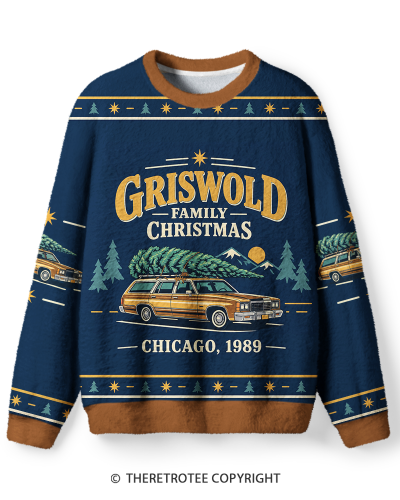 TheRetroTee Vintage 1980s Winter Road Trip Wagon Sweater