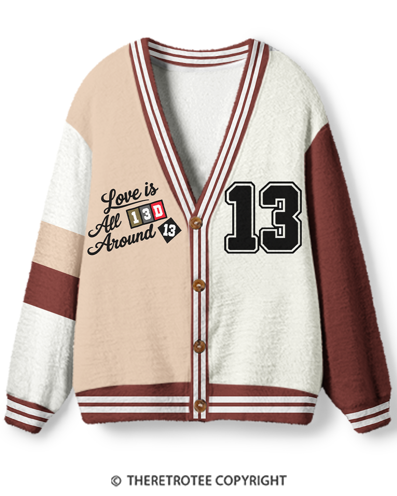TheRetroTee Vintage 1990s Preppy Varsity Unisex Cardigan Sweater
