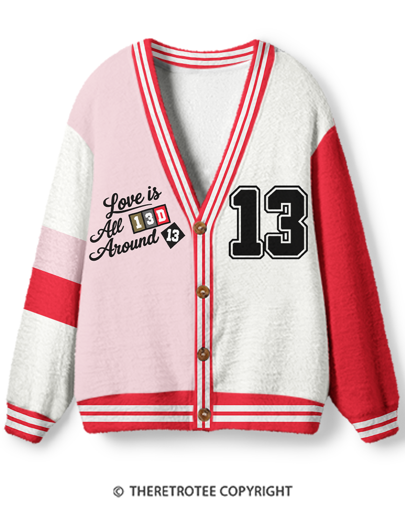 TheRetroTee Vintage 1990s Preppy Varsity Unisex Cardigan Sweater