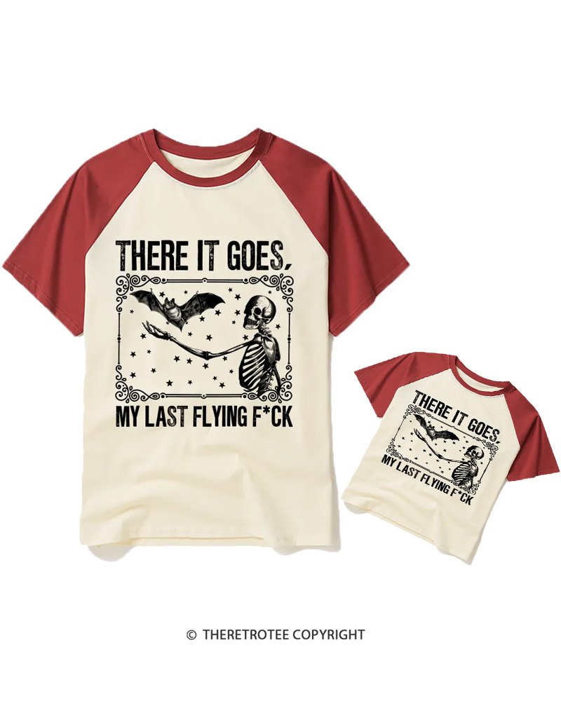 TheRetroTee There It Goes, My Last Flying FCk Halloween Raglan Baseball Family T-Shirt