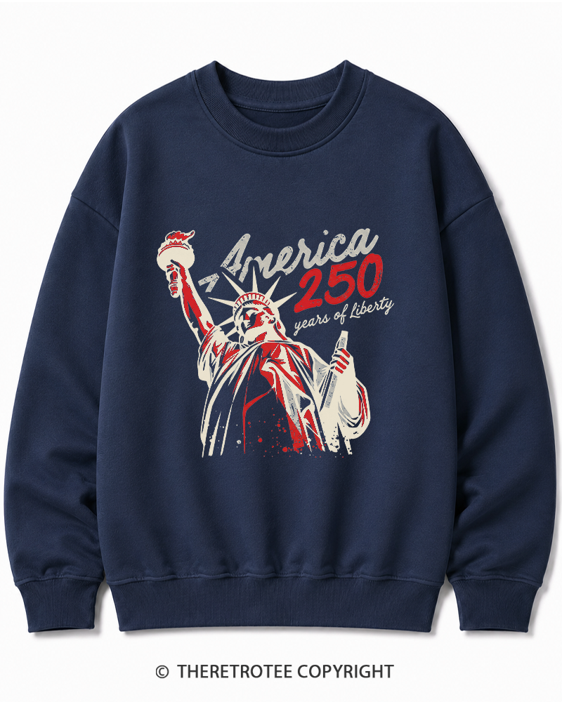 TheRetroTee 250 Years Of Liberty Retro 1776 Cotton Sweatshirt
