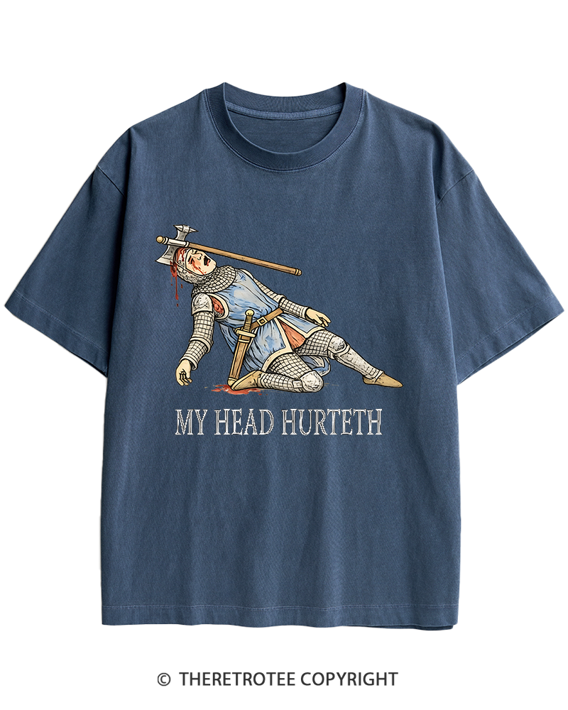 TheRetroTee My Head Hurteth Heavy Cotton T-Shirt
