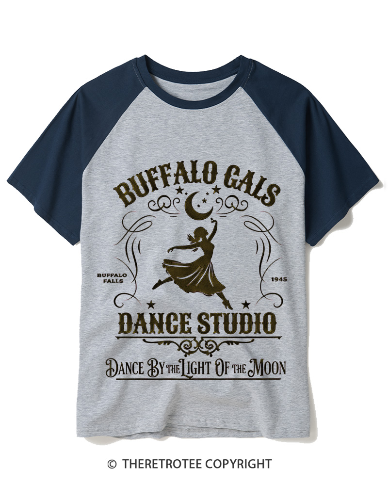 TheRetroTee Dance By The Light Of The Moon 1940s Raglan Baseball T-Shirt